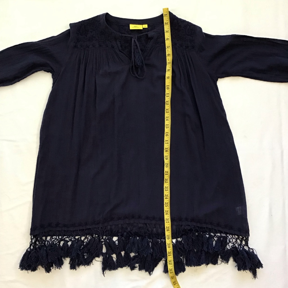 Roller Rabbit Women Elegant Navy Mini Dress XS with Tassels - Picture 11 of 14